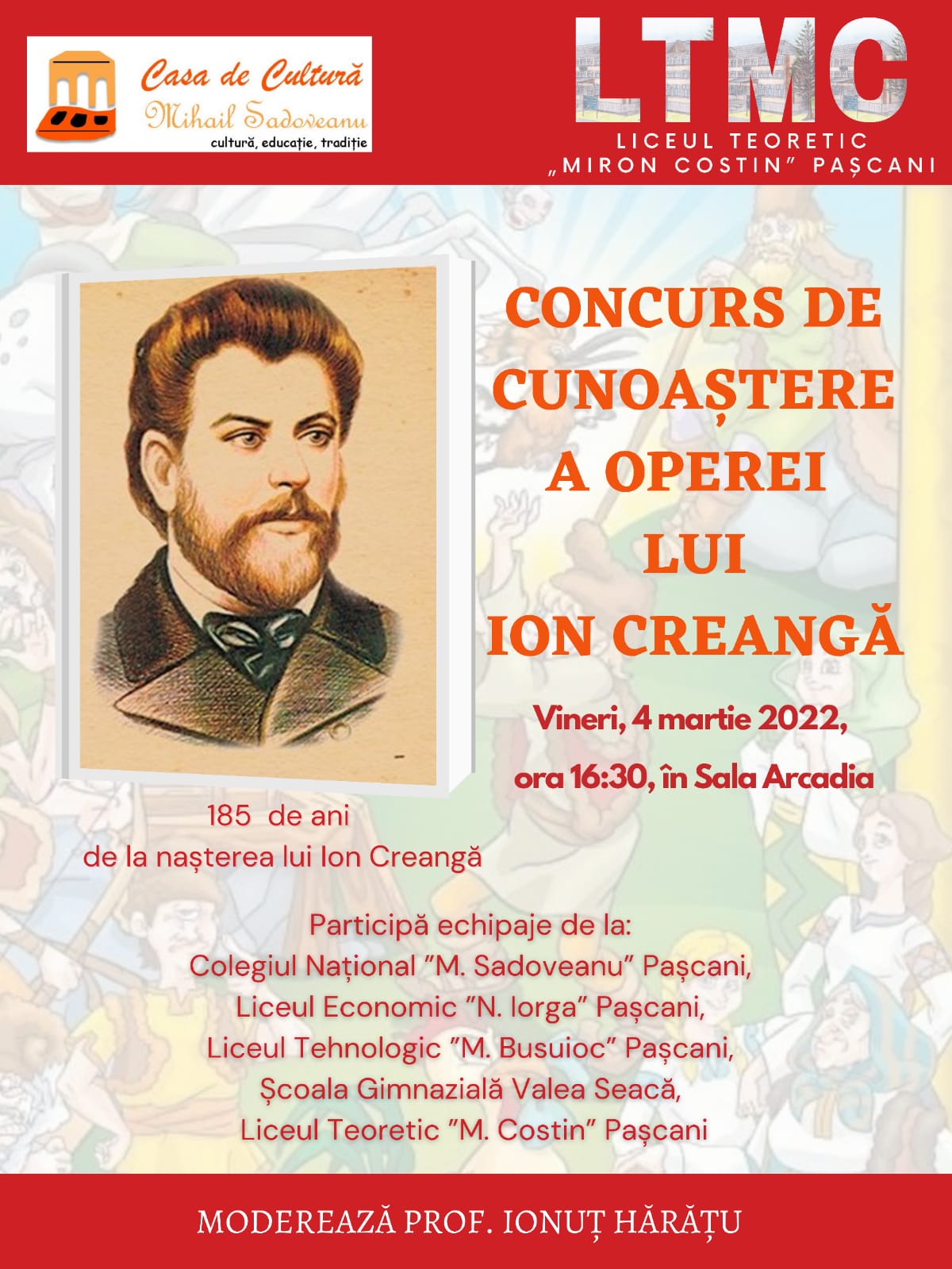 Read more about the article Concurs de cunoaștere a operei lui Ion Creangă – ediția VI